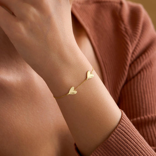 Bracciale personalizzato con cuore inciso