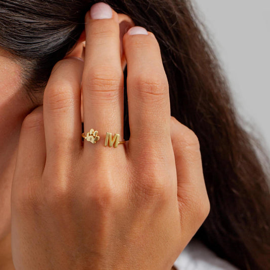 Anello personalizzato con iniziale del tuo animale