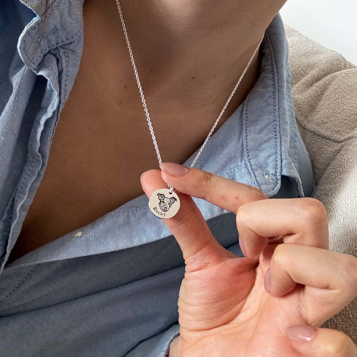 Collana personalizzata con volto dell’animale