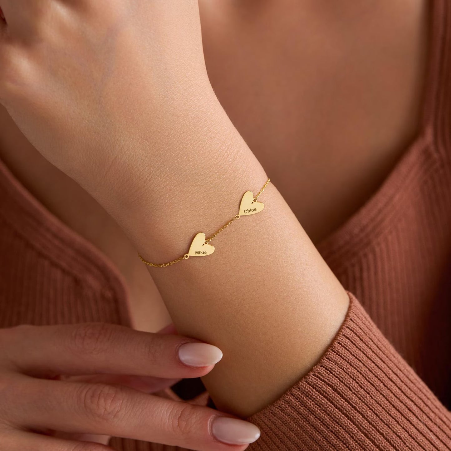 Bracciale personalizzato con cuore inciso