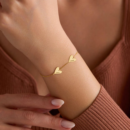 Bracciale personalizzato con cuore inciso