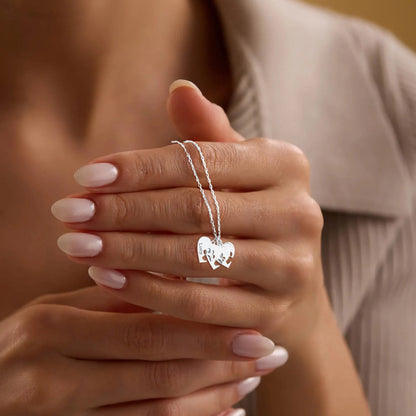 Collana personalizzata con zampa, cuore e nome