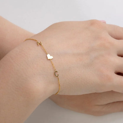 Bracciale personalizzato con iniziali laterali