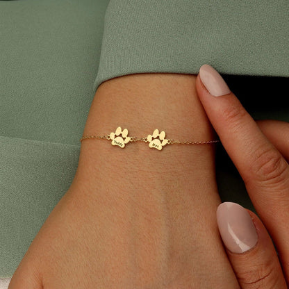 Bracciale personalizzato con nome a forma di zampa