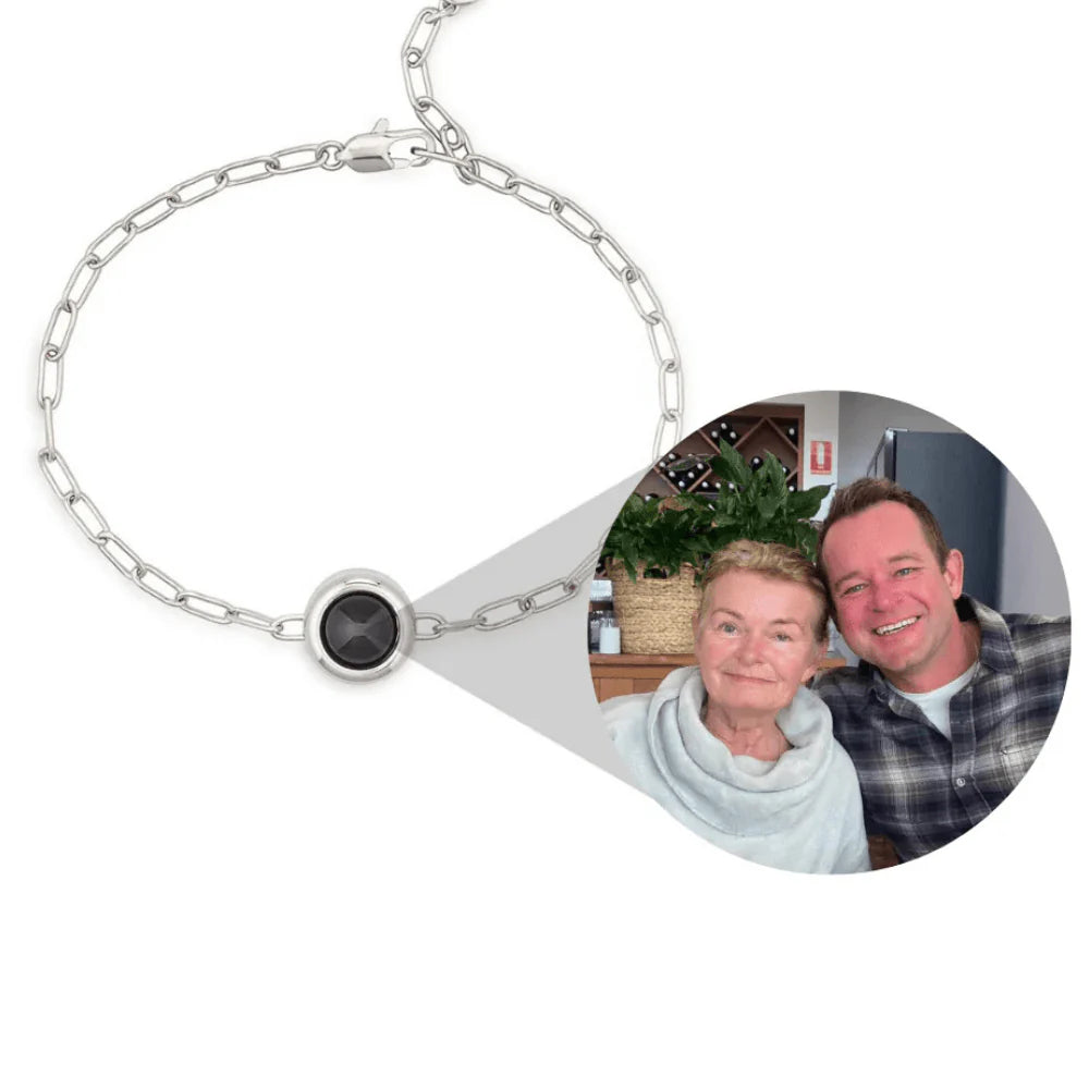 Bracciale personalizzato con foto e catena a graffetta
