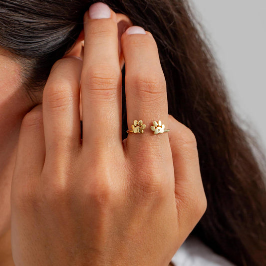 Anello personalizzato con iniziale del tuo animale