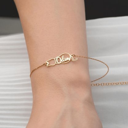 Bracciale personalizzato con nome del gatto