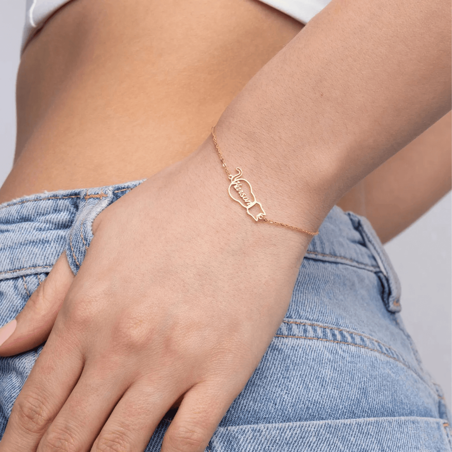 Bracciale personalizzato con nome del gatto