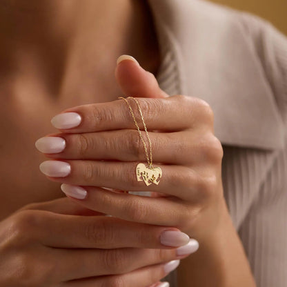 Collana personalizzata con zampa, cuore e nome