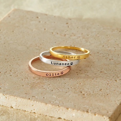 Anello personalizzato con nome del tuo animale