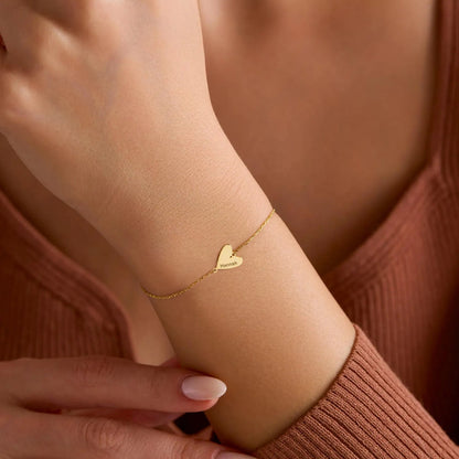 Bracciale personalizzato con cuore inciso