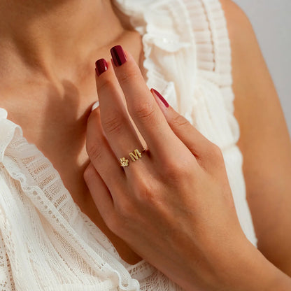 Anello personalizzato con iniziale del tuo animale