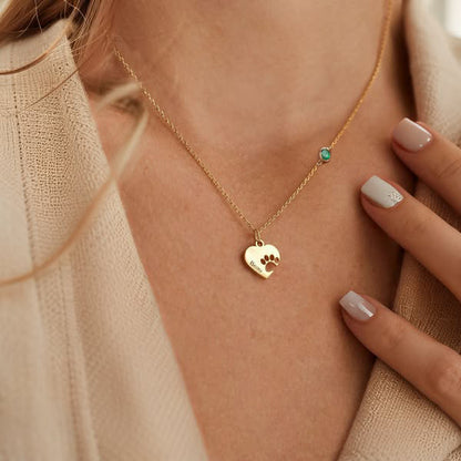 Collana personalizzata con zampa, cuore e nome