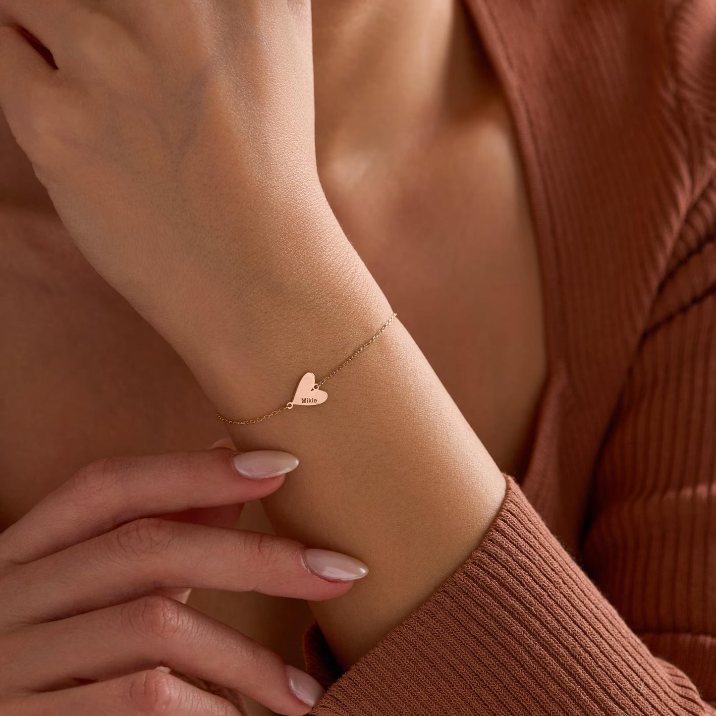 Bracciale personalizzato con cuore inciso