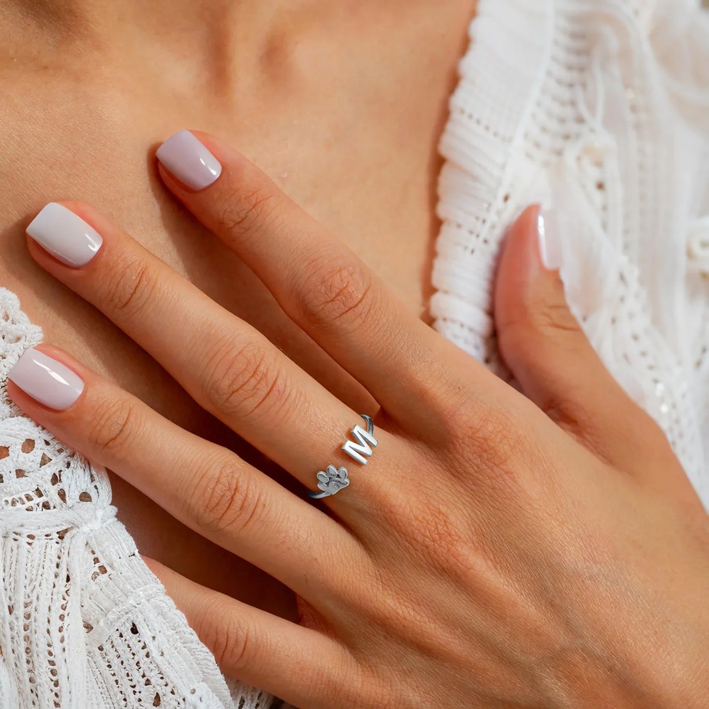 Anello personalizzato con iniziale del tuo animale