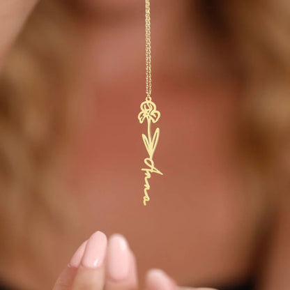 Collana personalizzata con nome e fiore di nascita