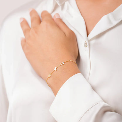 Bracciale personalizzato con iniziali laterali