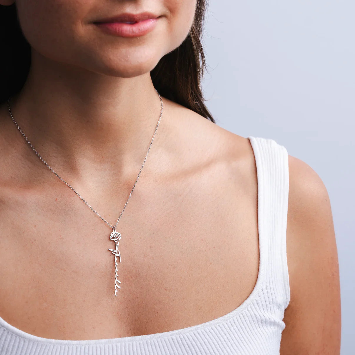 Collana personalizzata con nome e fiore di nascita, gioielli minimalisti personalizzati e delicati, collana per donne, regalo di Natale per la mamma - Italia Collana personalizzata con nome e fiore di nascita, gioielli minimalisti personalizzati e delicati, collana per donne, regalo di Natale per la mamma - Italia